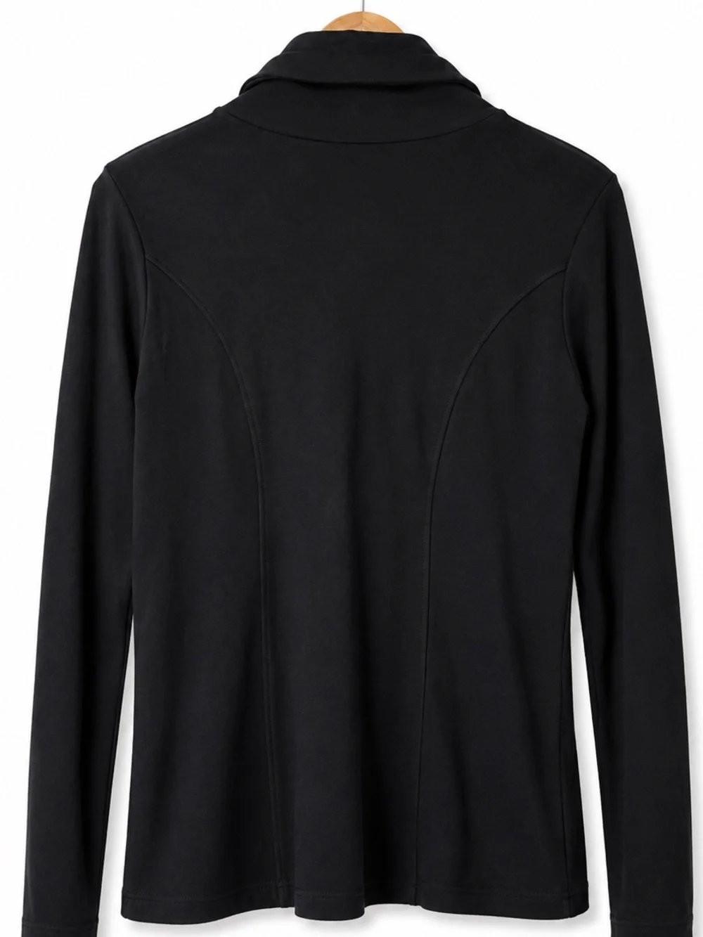EcoSkin Black Asymmetrical Zip Jacket Convertible Cowl Neck Ponte M